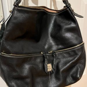 Black Leather Dooney & Bourke Shoulder Bag